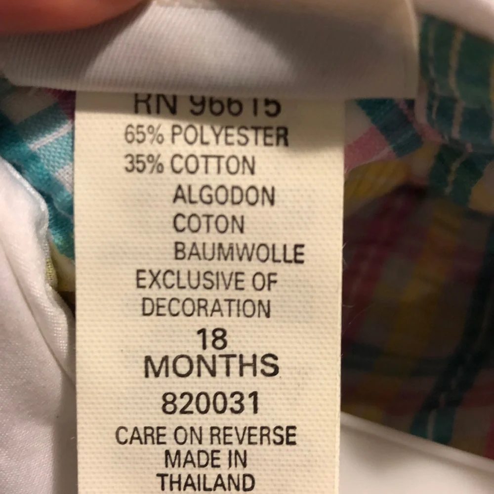 B.T Kids one piece checkered outfit size 18 months